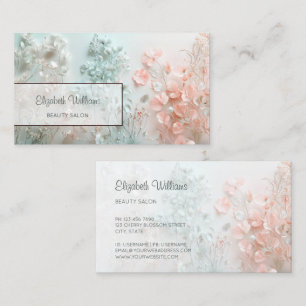 Pastell 3D Boho Blommor Visitkort