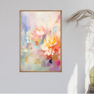 Pastell Abstrakt Akvarell Blommig Väggkonstaffisch Poster