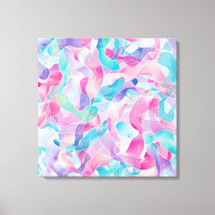 Pastell Abstrakt Bandmönster Canvastryck