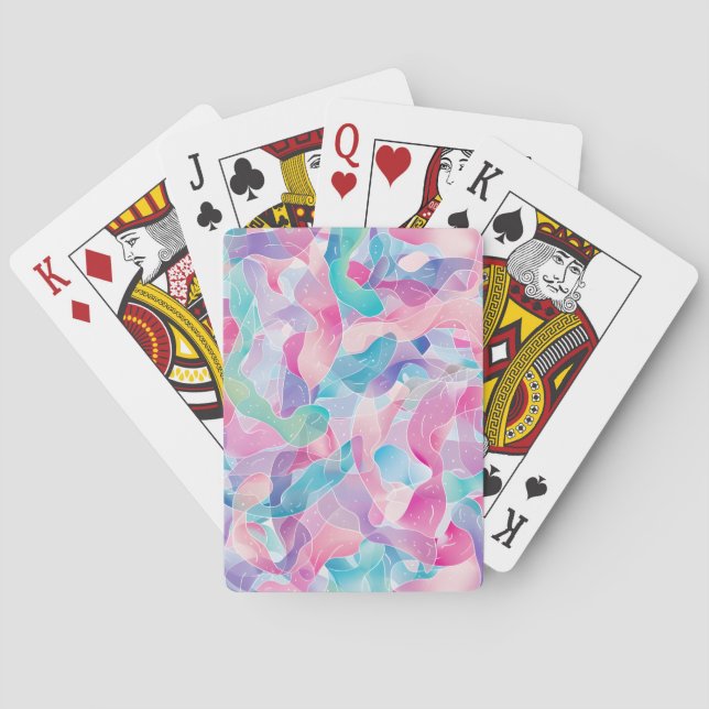 Pastell Abstrakt Bandmönster Casinokort (Baksidan)