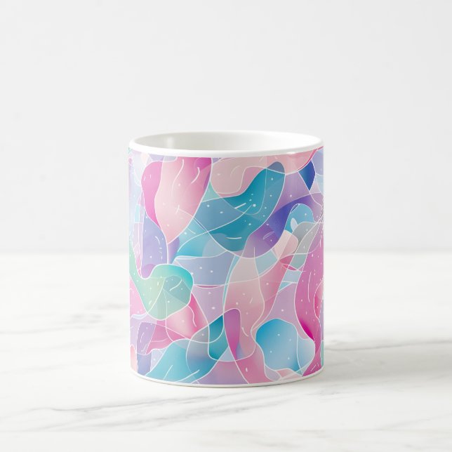 Pastell Abstrakt Bandmönster Kaffemugg (Center)