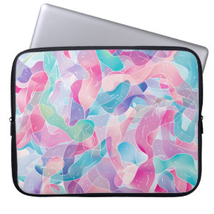 Pastell Abstrakt Bandmönster Laptop Fodral