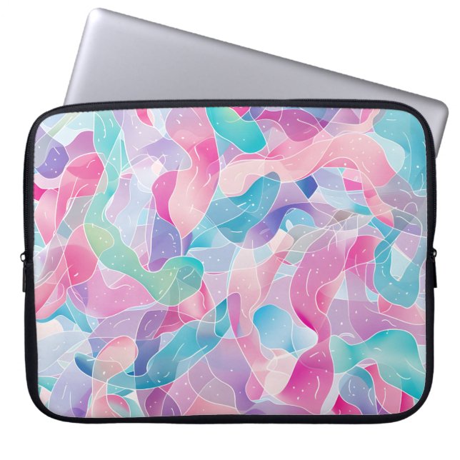 Pastell Abstrakt Bandmönster Laptop Fodral (Framsidan)