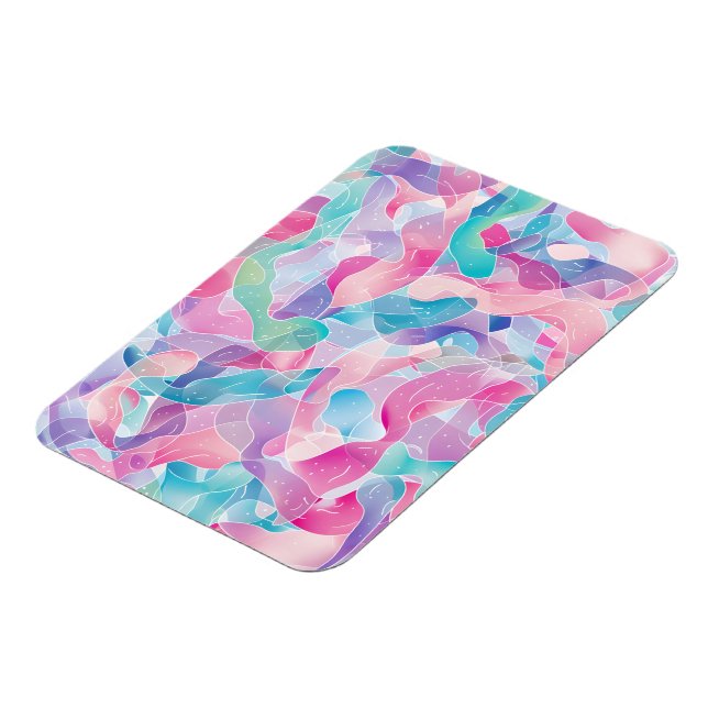 Pastell Abstrakt Bandmönster Magnet (Vänstra Sidan)