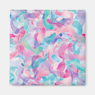 Pastell Abstrakt Bandmönster Magnet