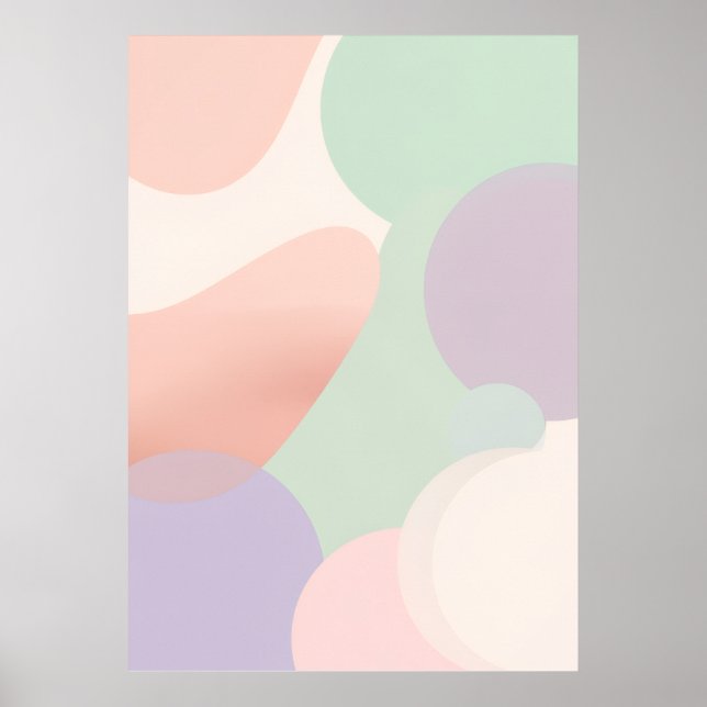 Pastell Abstrakt Blobb Poster | Boho Organiska For (Framsidan)