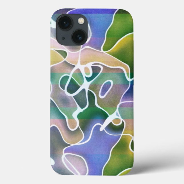 Pastell Abstrakt Ränder iPad Fodral (Baksida)