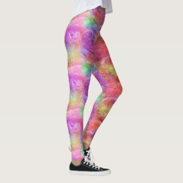 Pastell Abstrakt Virvel Oljemålning Mönster Leggings