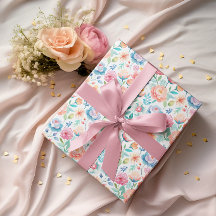 Pastell Akvarell Blommor | Feminint Botaniskt