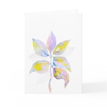 Pastell Akvarell Botaniska Blad Illustration