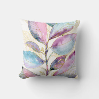 Pastell Akvarell Botaniska blad Spiral antecknings Kudde