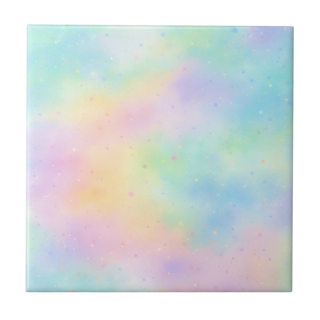 Pastell Akvarell Dröm – Mjuk Regnbågsgradient  Kakelplatta (Framsidan)
