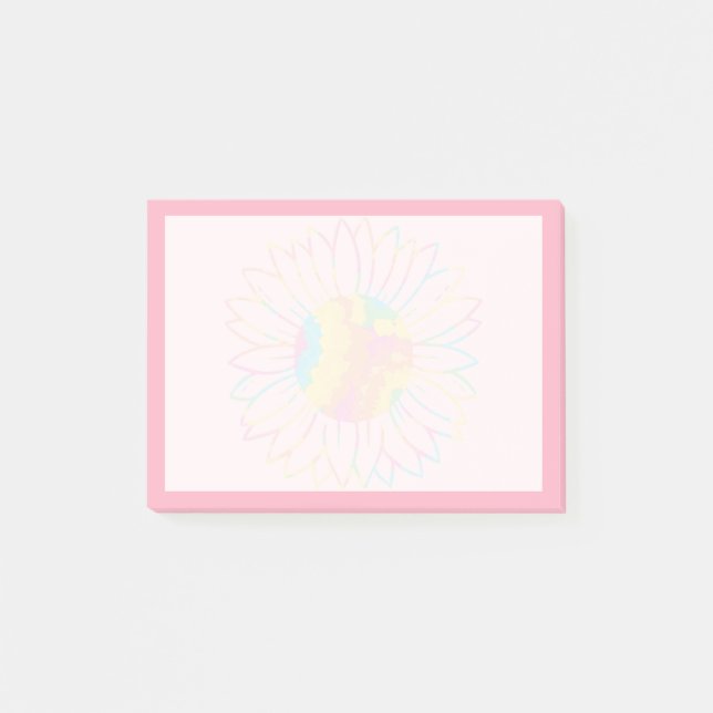 Pastell Akvarell Solros Design Post-it Block (Framsida)