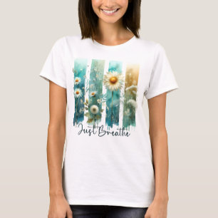 PASTELL AKVARELL VILD BLOMMA PENSELDROG T SHIRT
