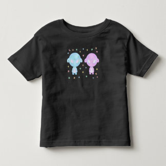 Pastell Alien Tvilling Systrar | Söt Kosmisk Kawai T Shirt