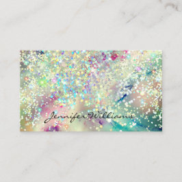 Pastell Alkoholbläck Holografisk Glitter Elegant Visitkort