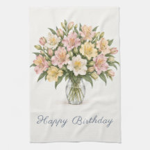 Pastell Alstroemeria Grattis på födelsedagen