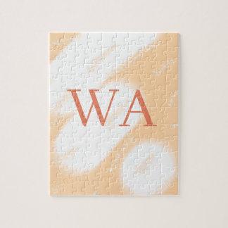 Pastell apelsin vit monogram retro fet namn pussel