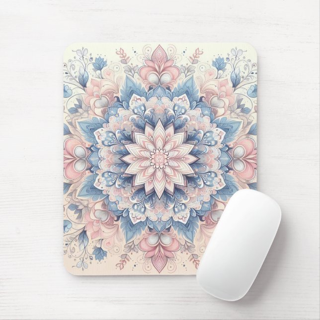 Pastell Arabesk Mandala Konst Musmatta (Med mus)