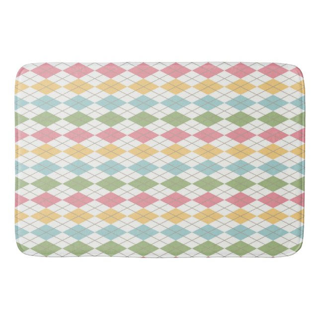 Pastell Argyle-mönster Badrumsmatta (Framsidan)