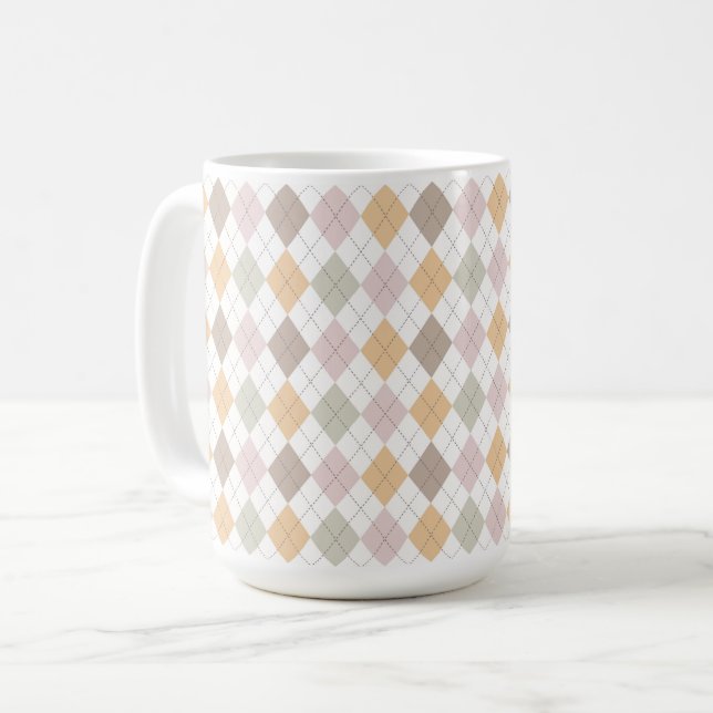 Pastell Argyle Mugg (Framsida vänster)
