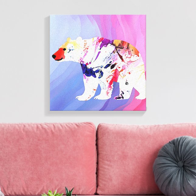 Pastell Arktisk Upptäckare i Vattenfärg       Canvastryck (Insitu (Vardagsrum))