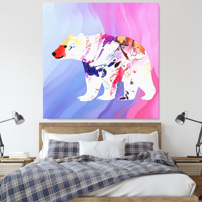 Pastell Arktisk Upptäckare i Vattenfärg       Canvastryck (Insitu (sovrum))