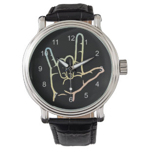Pastell ASL älskar jag dig klockan Armbandsur