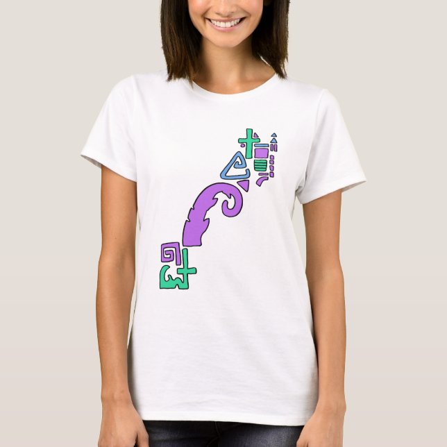 Pastell Asymmetrisk Geometrisk Grafisk T-Shirt (Framsida)
