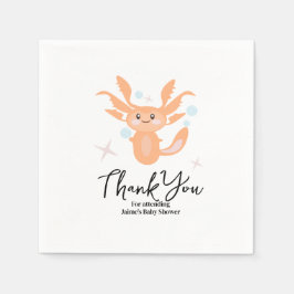 Pastell Axolotl Havs Varelse Baby Shower    Pappersservett