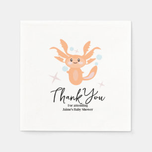 Pastell Axolotl Havs Varelse Baby Shower Pappersservett