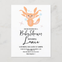 Pastell Axolotl Havsvarelse Baby Shower