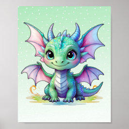 Pastell Baby Drakon Tryck