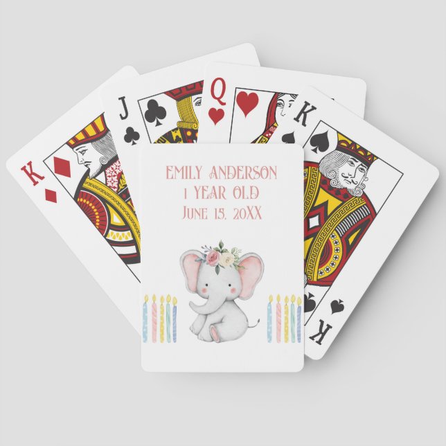 Pastell Baby Elefant  Casinokort (Baksidan)