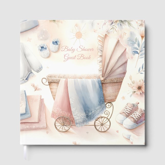 Pastell Baby Shower  Gästböcker (Framsida)