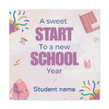 Pastell Back to School-gåva Tag-kort | anpassa