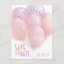 Pastell ballonger Baby Shower Spara datumet