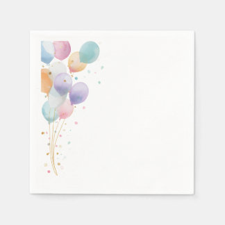 Pastell Ballonger Födelsedagsfest Inbjudan Pappersservett