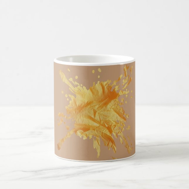 Pastell beige höstpappersstruktur mugg - Monogram (Center)