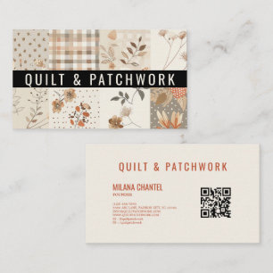Pastell Beige Quilt Patchwork Handgjorda Kläder Visitkort