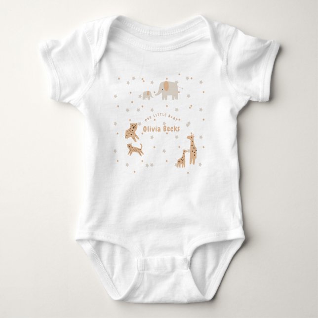 Pastell Beige Söt Illustrativ Bebis Shower T Shirt (Framsida)