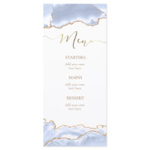 pastell blå agat Meny