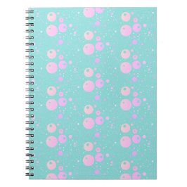 Pastell blå rosa estetisk cirkel prick design anteckningsbok