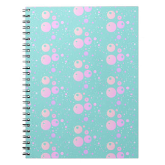 Pastell blå rosa estetisk cirkel prick design anteckningsbok