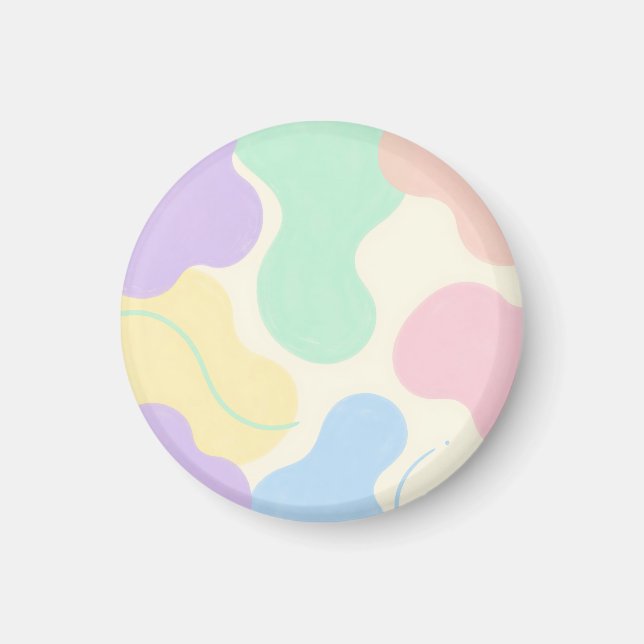 Pastell Blob Abstrakt Organiska Former Magnet (Framsidan)
