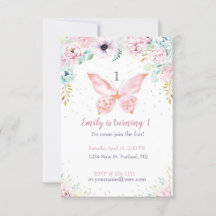 Pastell blom- och fjärilspartaj för bebis födelsed