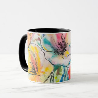 Pastell blomdesign mugg