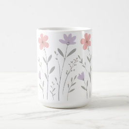 Pastell blommande blomsterklämmor tonårstjejer kaffemugg