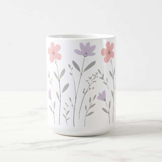 Pastell blommande blomsterklämmor tonårstjejer kaffemugg (Center)