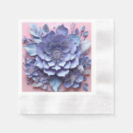 Pastell Blommig 3D Pappersblomma Lyxig Bord Dekora Pappersservett